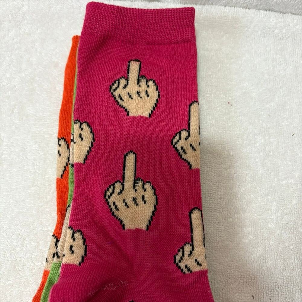 3-Pack Middle Finger Socks - Picture 3 of 8